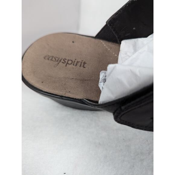 Easy Spirit mules Espallen size 10 M Black 2" heel GUC Leatheruppers little wear - Picture 2 of 8